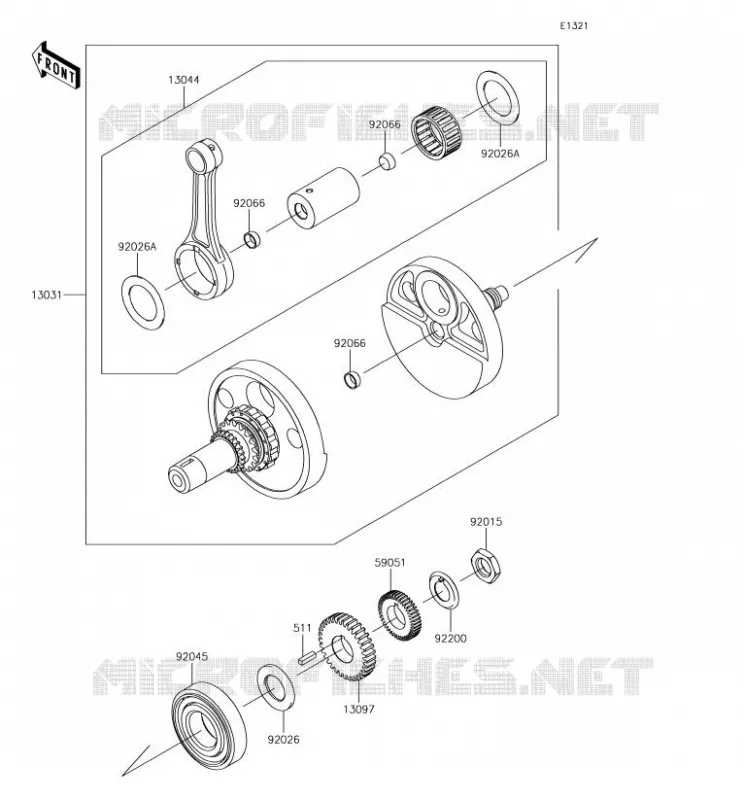 CRANKSHAFT Kawasaki MOTOS 650 2018 KLR650  KL650EJS