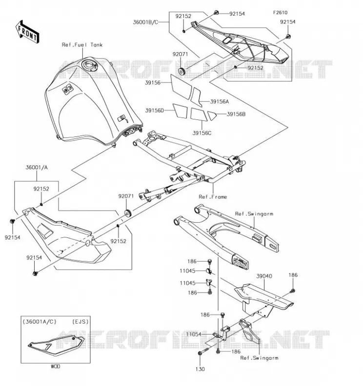 SIDE COVERS - CHAIN COVER Kawasaki MOTOS 650 2018 KLR650  KL650EJS