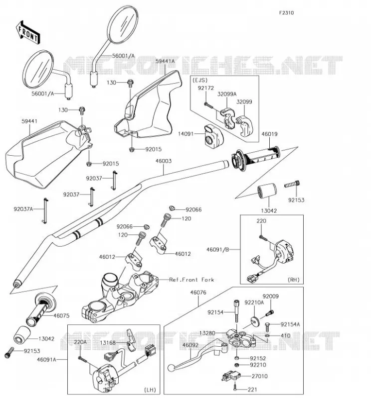 HANDLEBAR Kawasaki MOTOS 650 2018 KLR650  KL650EJFA
