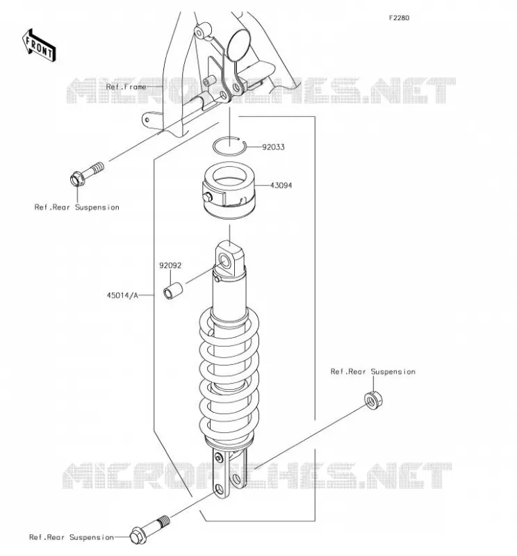SUSPENSION - SHOCK ABSORBER Kawasaki MOTOS 650 2018 KLR650  KL650EJFA