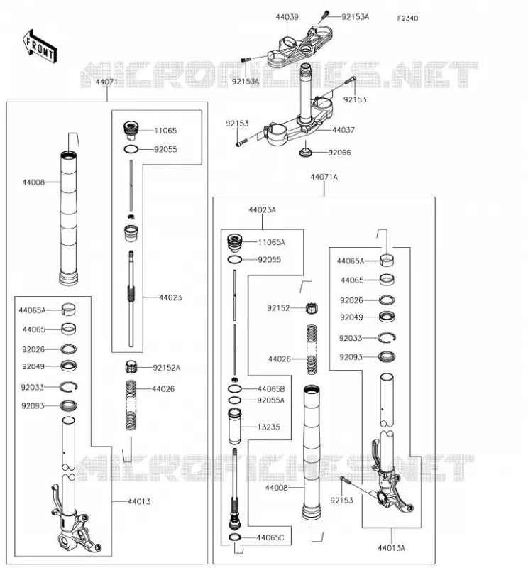 FRONT FORK Kawasaki MOTOS 636 2018 NINJA ZX-6R  ZX636FJFA