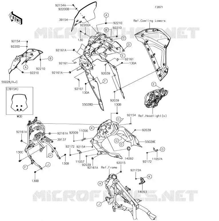 COWLING Kawasaki MOTOS 300 2017 VERSYS-X 300  KLE300BHF