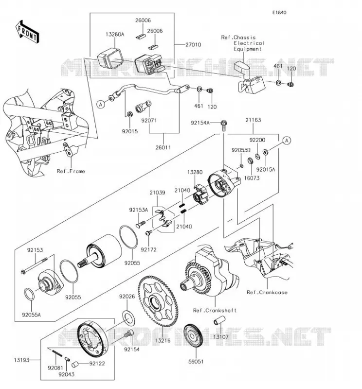 STARTER MOTOR Kawasaki MOTOS 300 2017 VERSYS-X 300  KLE300BHF