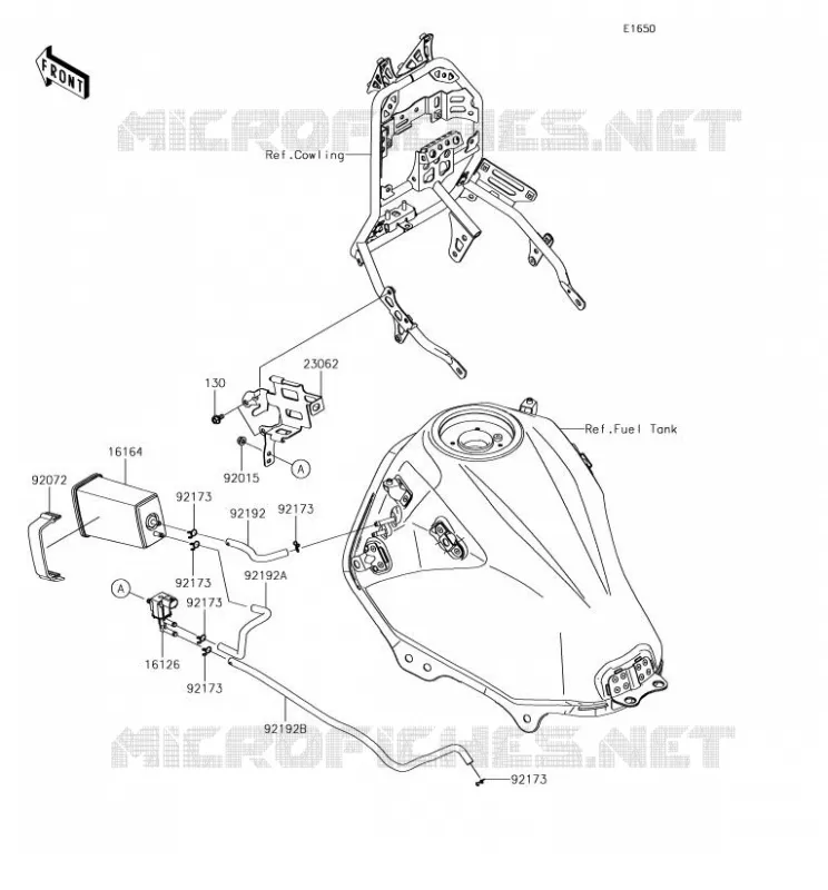 FUEL EVAPORATION SYSTEM(CA) Kawasaki MOTOS 300 2018 VERSYS-X 300  KLE300BJF
