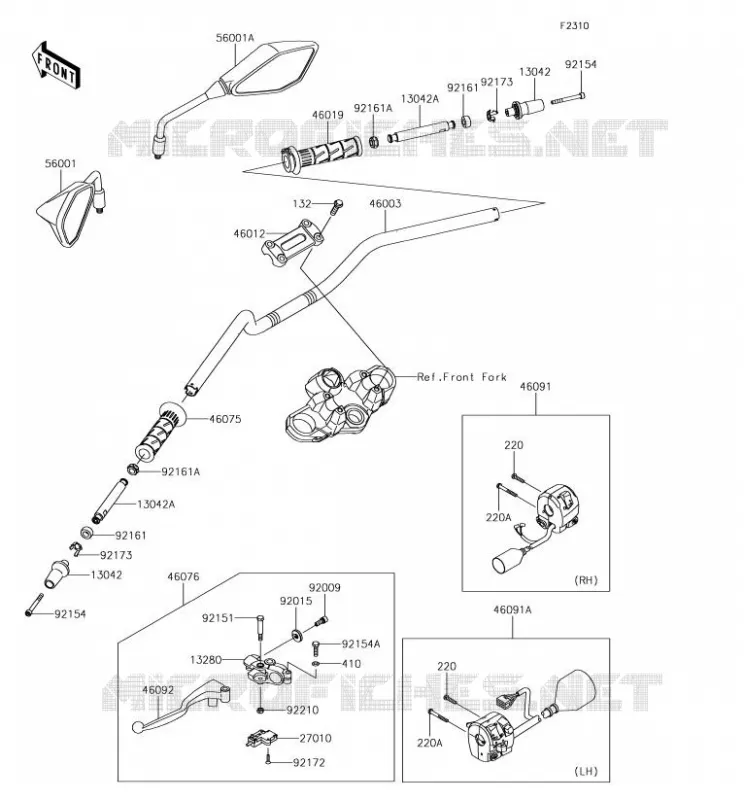 HANDLEBAR Kawasaki MOTOS 300 2018 VERSYS-X 300  KLE300BJF
