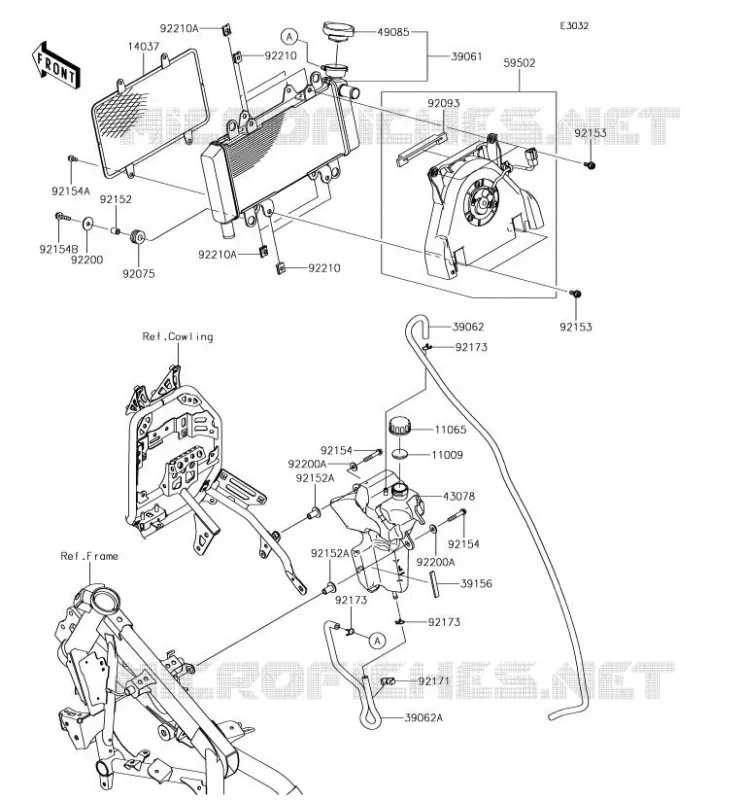 RADIATOR Kawasaki MOTOS 300 2018 VERSYS-X 300  KLE300BJF