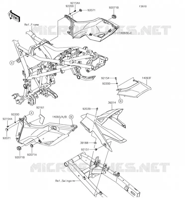 SIDE COVERS - CHAIN COVER Kawasaki MOTOS 300 2018 VERSYS-X 300  KLE300BJF