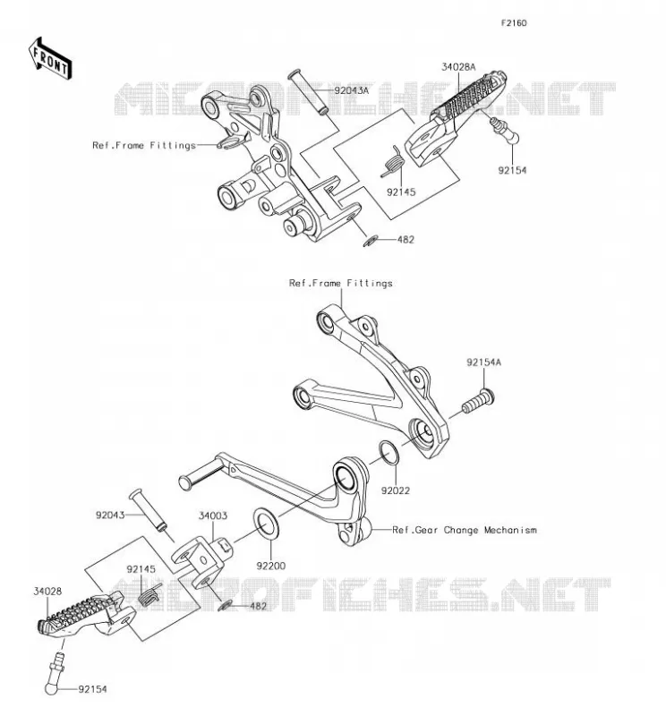 FOOTREST Kawasaki MOTOS 1000 2017 NINJA H2  ZX1000XHF