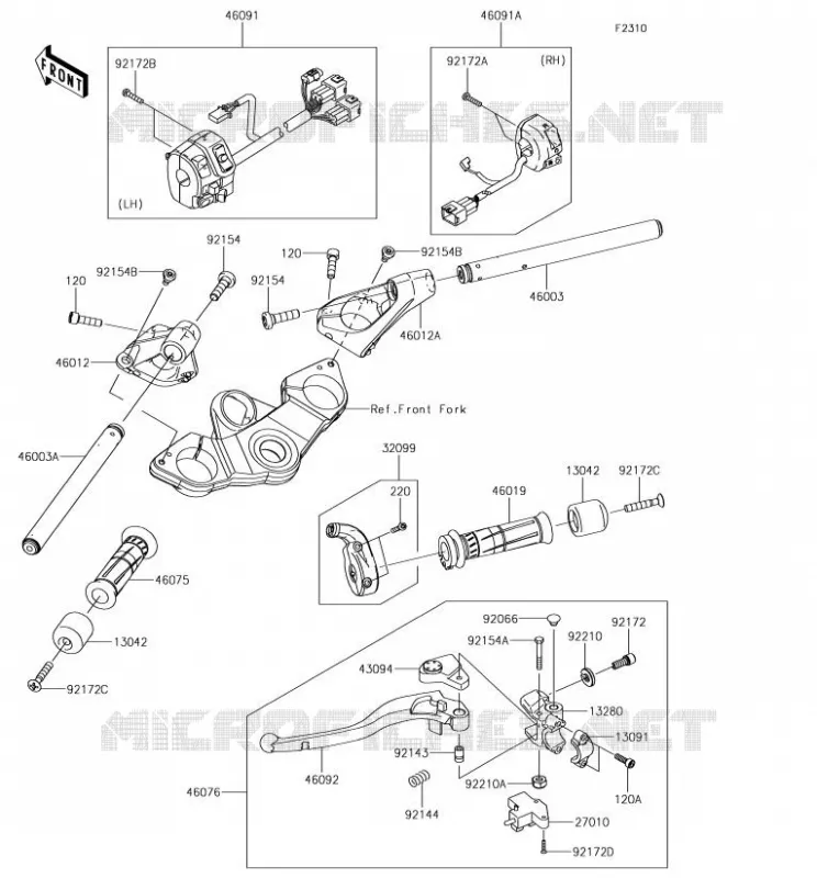 HANDLEBAR Kawasaki MOTOS 1000 2018 Z1000SX  ZX1000WJF