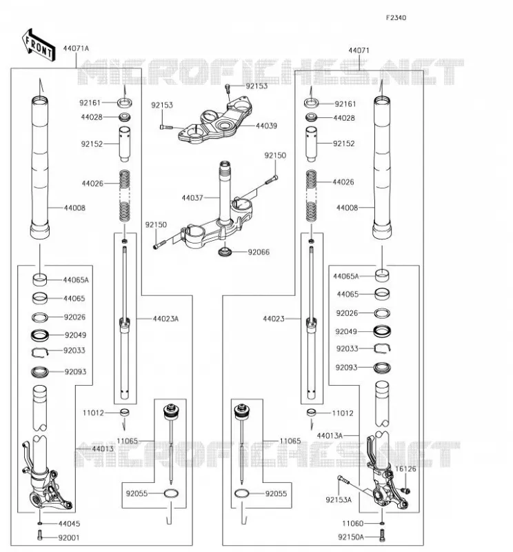 FRONT FORK Kawasaki MOTOS 1000 2018 Z1000SX  ZX1000WJF