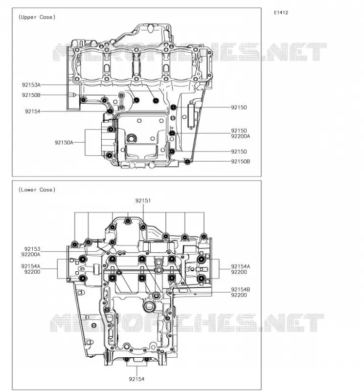 CRANKCASE BOLT Kawasaki MOTOS 1000 2018 Z1000SX  ZX1000WJF