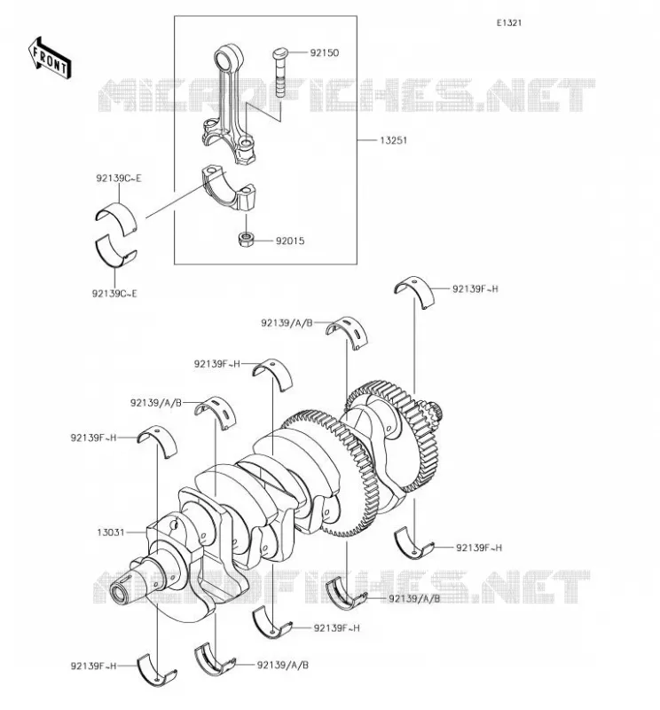 CRANKSHAFT Kawasaki MOTOS 1000 2018 Z1000SX  ZX1000WJF