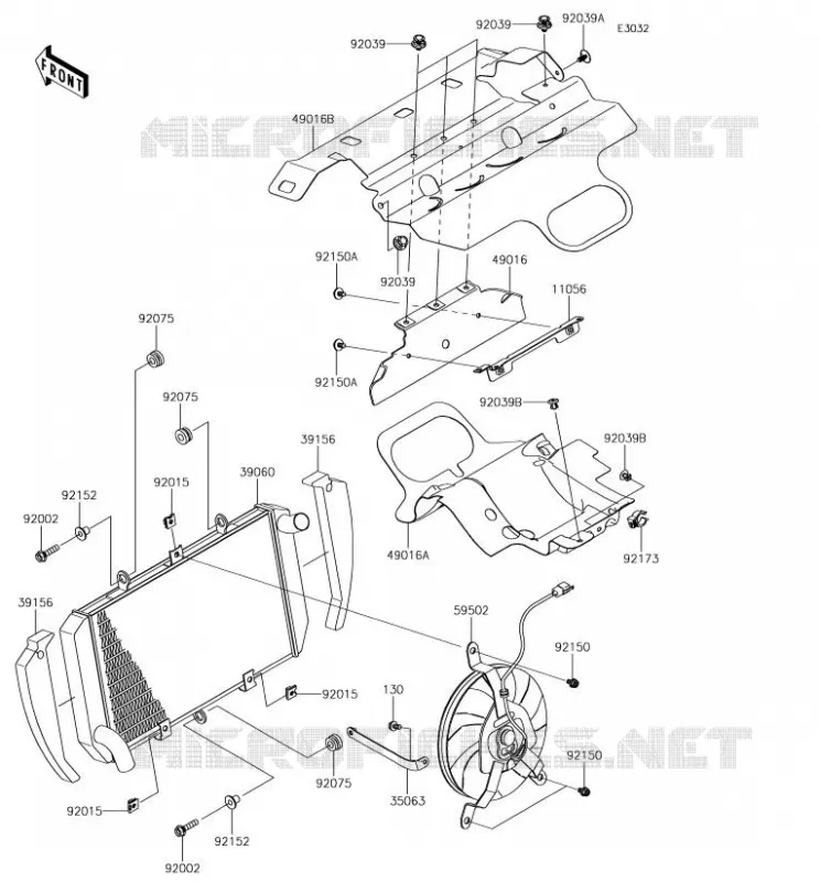 RADIATOR Kawasaki MOTOS 1000 2018 Z1000SX  ZX1000WJF