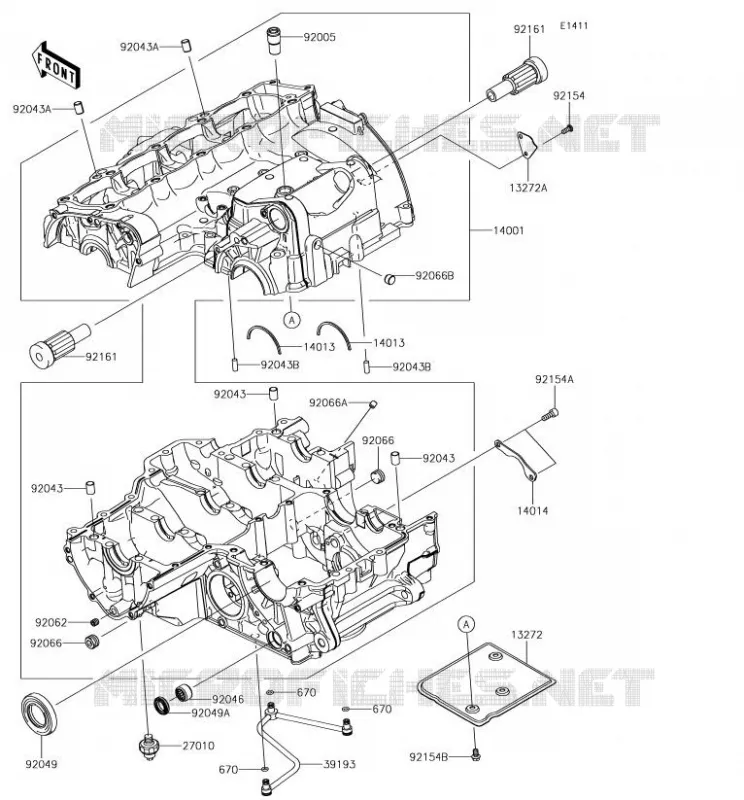 CRANKCASE(S) Kawasaki MOTOS 1000 2018 Z1000SX  ZX1000WJF