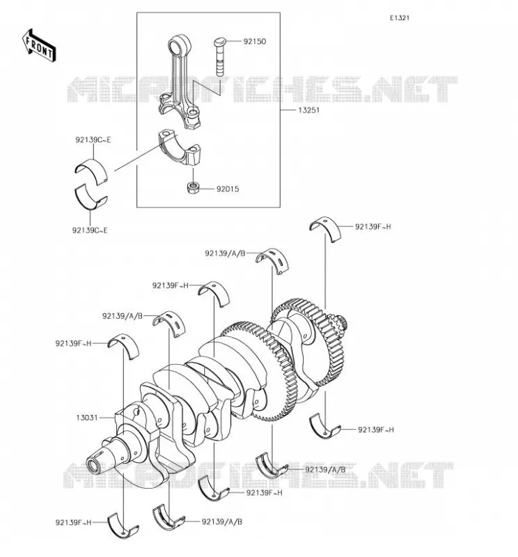 CRANKSHAFT Kawasaki MOTOS 1000 2018 Z1000SX  ZX1000WJF