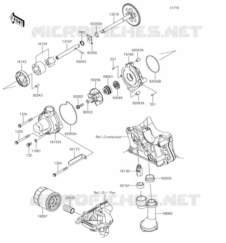 OIL PUMP Kawasaki MOTOS 1000 2018 Z1000SX  ZX1000WJF