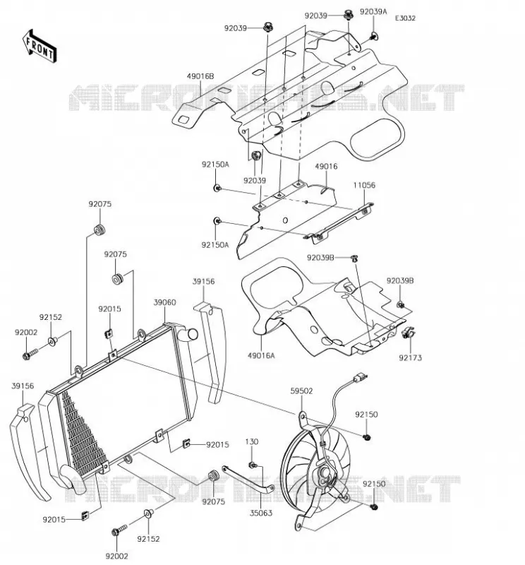 RADIATOR Kawasaki MOTOS 1000 2018 Z1000SX  ZX1000WJF
