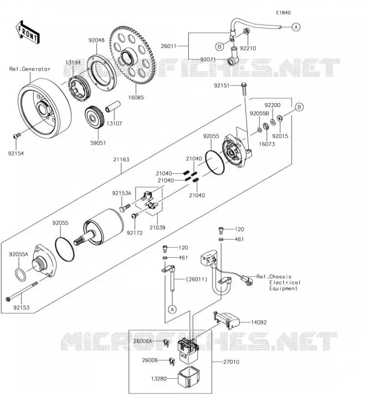 STARTER MOTOR Kawasaki MOTOS 1000 2018 Z1000SX  ZX1000WJF