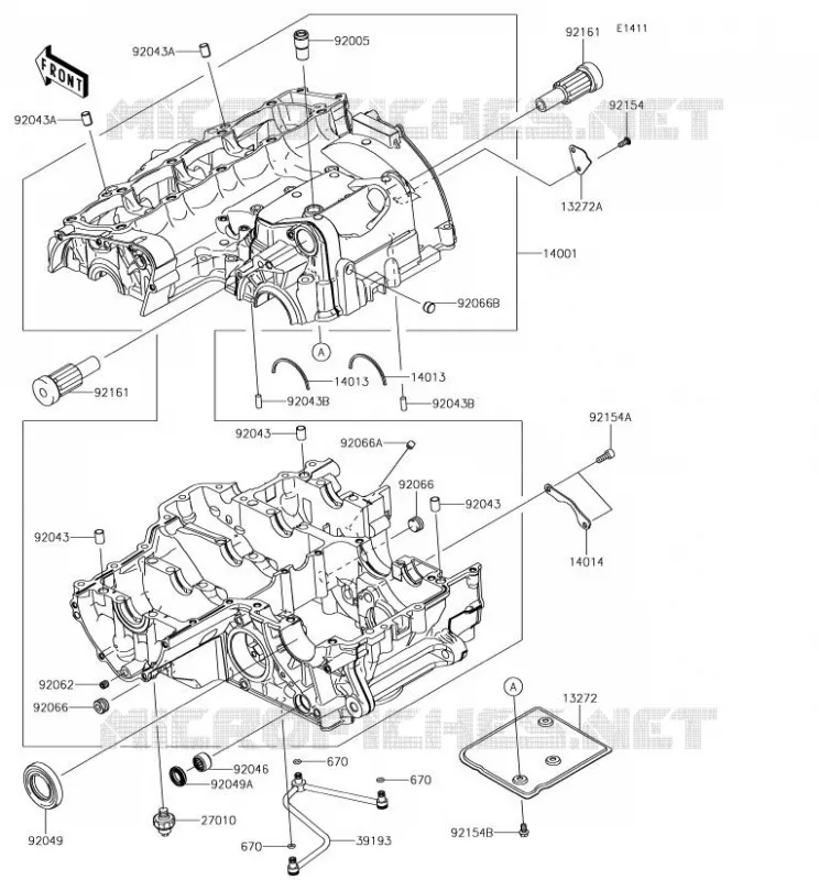 CRANKCASE(S) Kawasaki MOTOS 1000 2018 Z1000SX  ZX1000WJF
