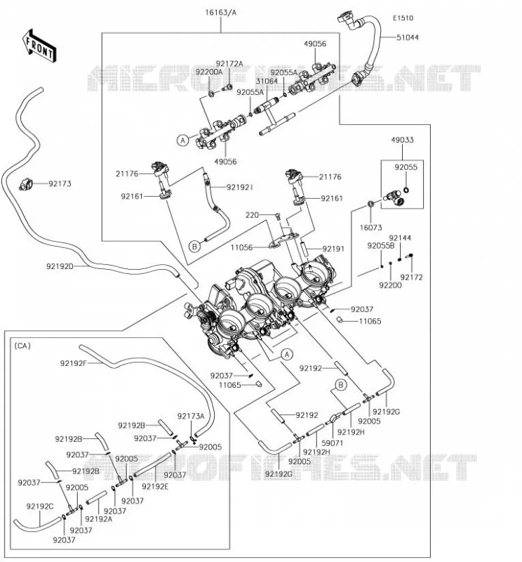CARBURETOR Kawasaki MOTOS 1000 2018 NINJA ZX-10R  ZX1000SJF