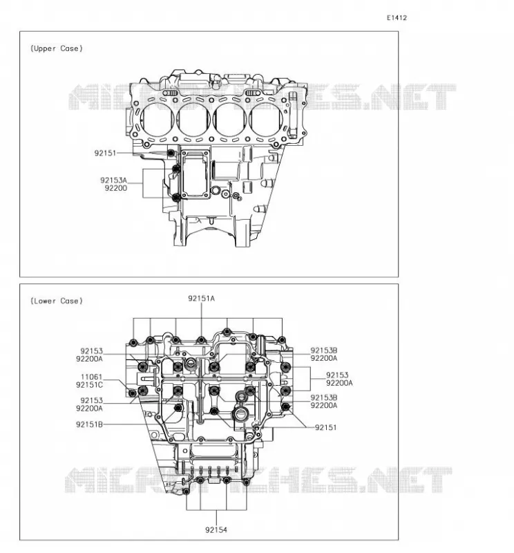 CRANKCASE BOLT Kawasaki MOTOS 1000 2018 NINJA ZX-10R  ZX1000SJF