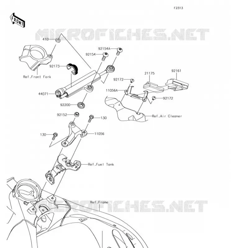 STEERING DAMPER Kawasaki MOTOS 1000 2018 NINJA ZX-10R  ZX1000SJF