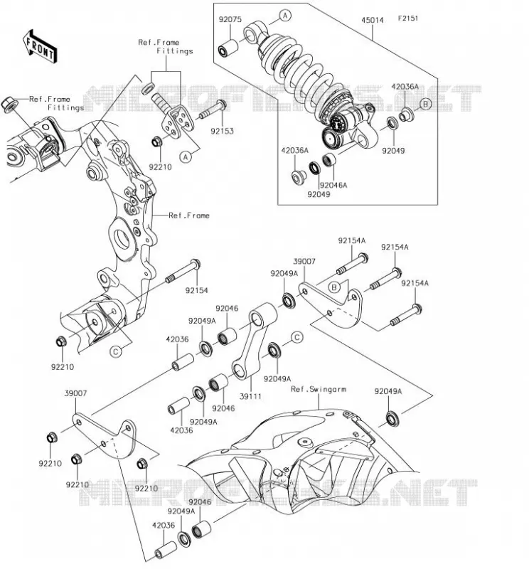 SUSPENSION - SHOCK ABSORBER Kawasaki MOTOS 1000 2018 NINJA ZX-10R  ZX1000SJF