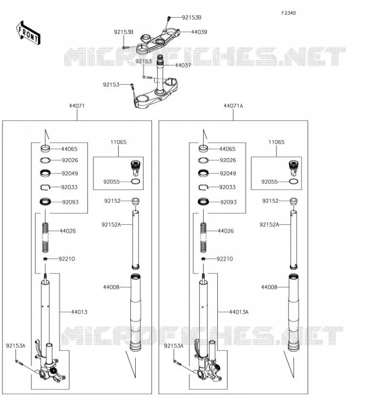 FRONT FORK Kawasaki MOTOS 1000 2018 NINJA ZX-10R  ZX1000RJFA