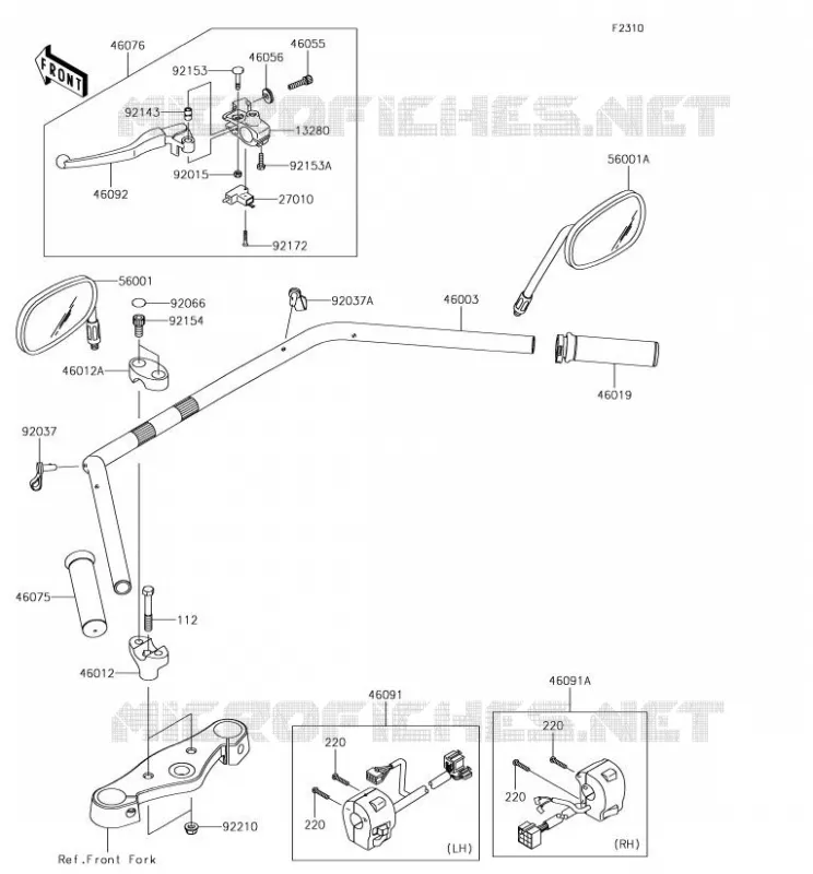 HANDLEBAR Kawasaki MOTOS 900 2016 VULCAN 900 CLASSIC LT  VN900DGF