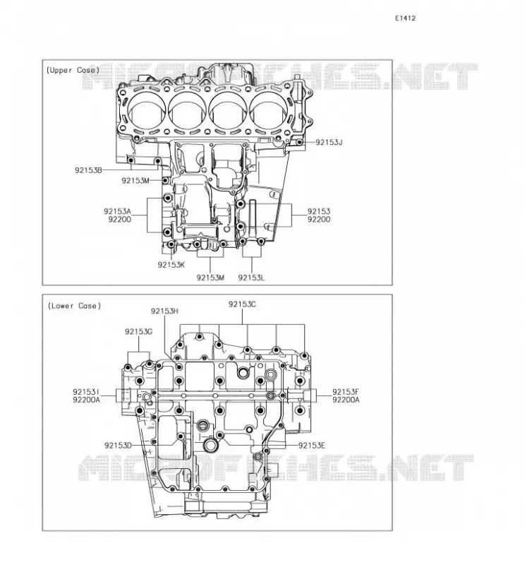 CRANKCASE BOLT Kawasaki MOTOS 1400 2018 GTR1400 ABS  ZG1400EJF