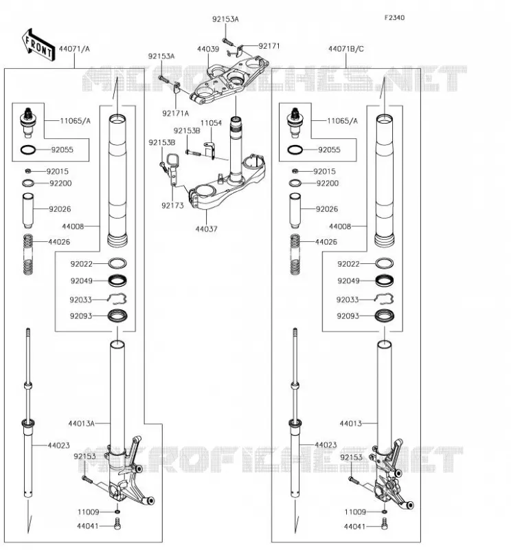 FRONT FORK Kawasaki MOTOS 1400 2018 GTR1400 ABS  ZG1400EJF