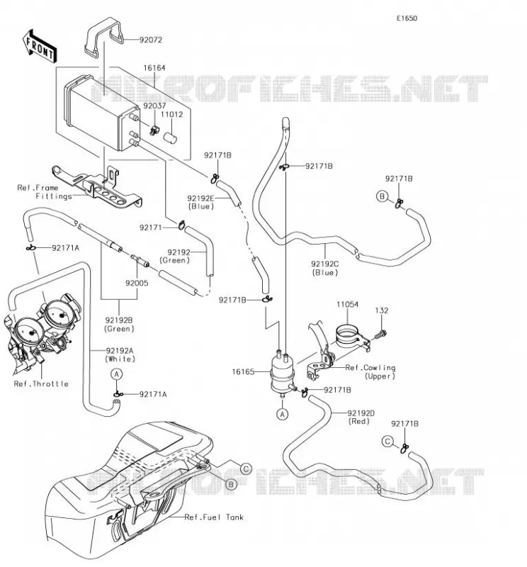 FUEL EVAPORATION SYSTEM(CA) Kawasaki MOTOS 1400 2018 GTR1400 ABS  ZG1400EJF