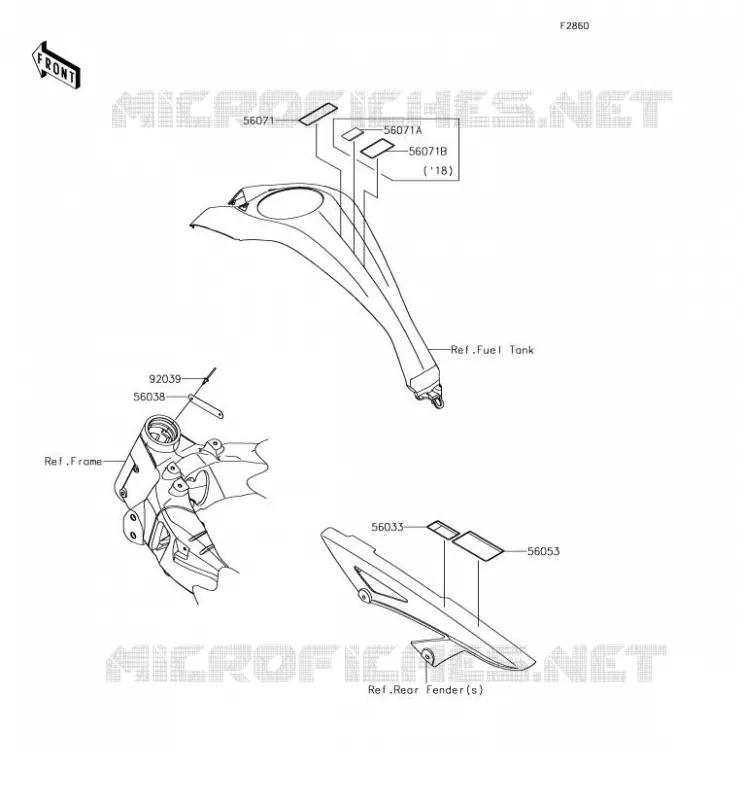 LABELS Kawasaki MOTOS 1000 2018 Z1000  ZR1000HJF
