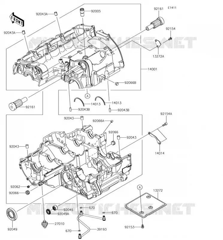 CRANKCASE(S) Kawasaki MOTOS 1000 2017 Z1000R  ZR1000JHF