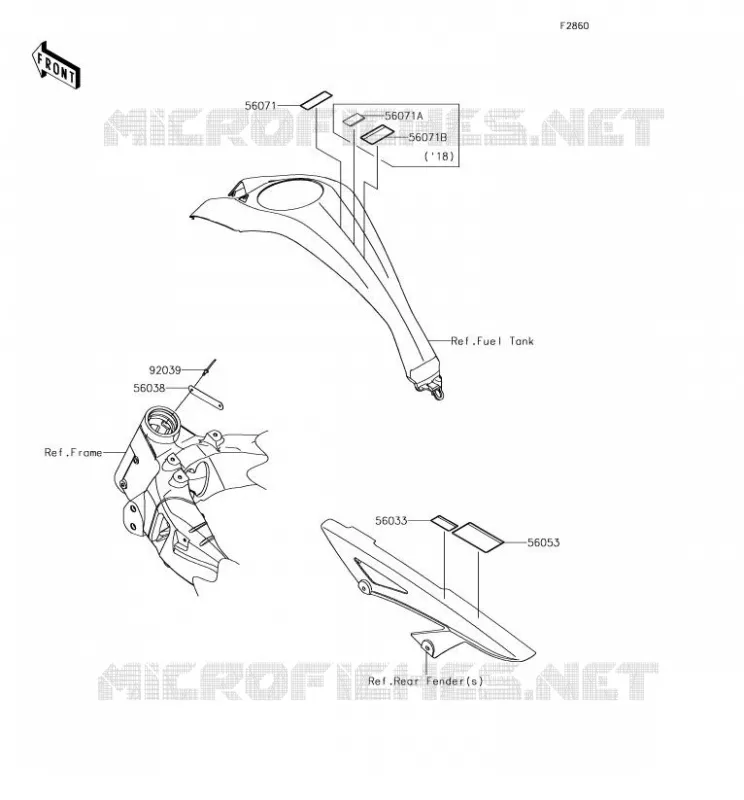 LABELS Kawasaki MOTOS 1000 2017 Z1000R  ZR1000JHF