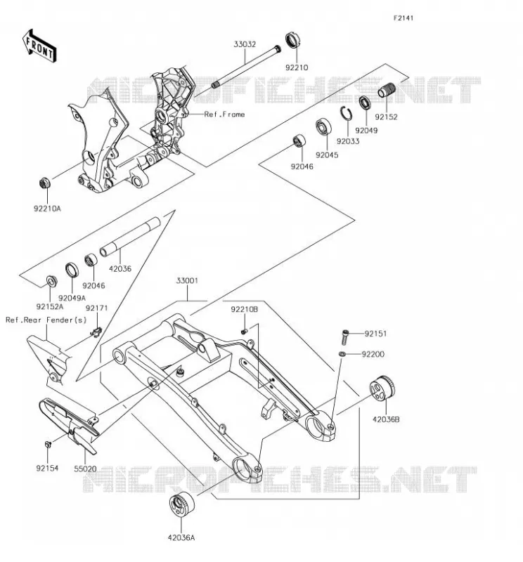 SWINGARM Kawasaki MOTOS 1000 2018 Z1000R  ZR1000JJF