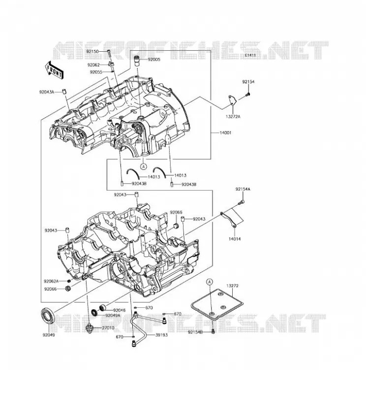 CRANKCASE(S) Kawasaki MOTOS 900 2017 Z900  ZR900AHF