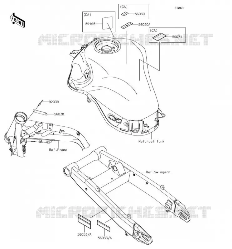 LABELS Kawasaki MOTOS 900 2018 Z900  ZR900AJF