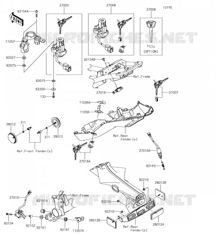 SWITCH - REFLECTORS Kawasaki MOTOS 900 2018 Z900  ZR900AJF