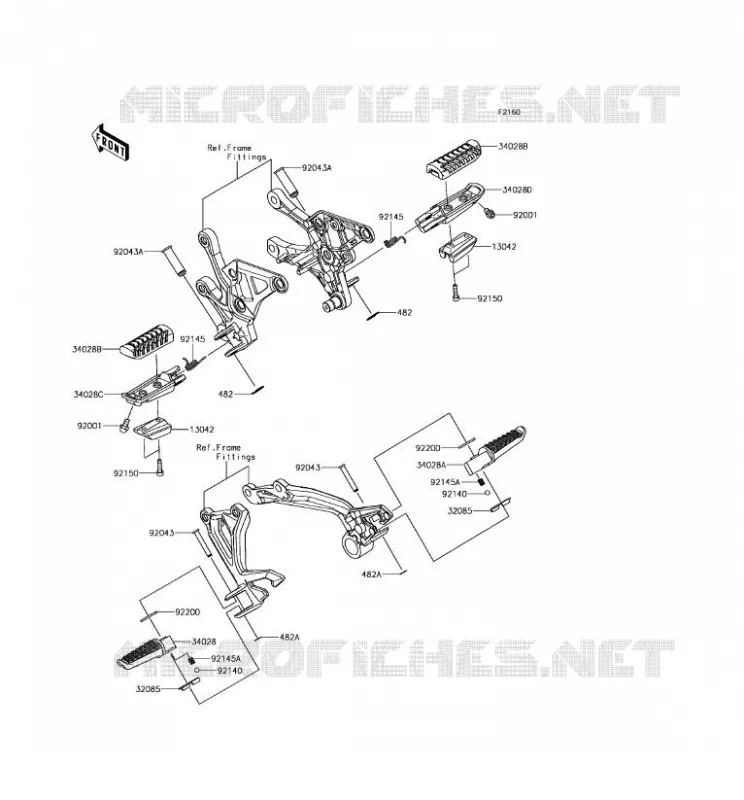 FOOTREST Kawasaki MOTOS 900 2017 Z900 ABS  ZR900BHF