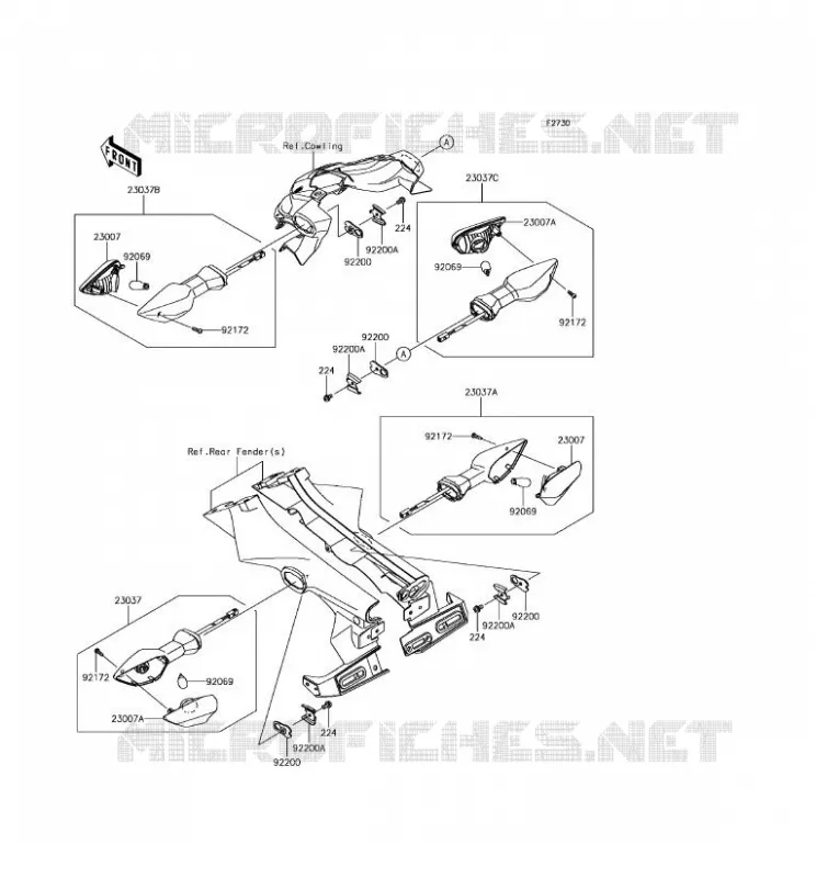 INDICATORS Kawasaki MOTOS 900 2017 Z900 ABS  ZR900BHF
