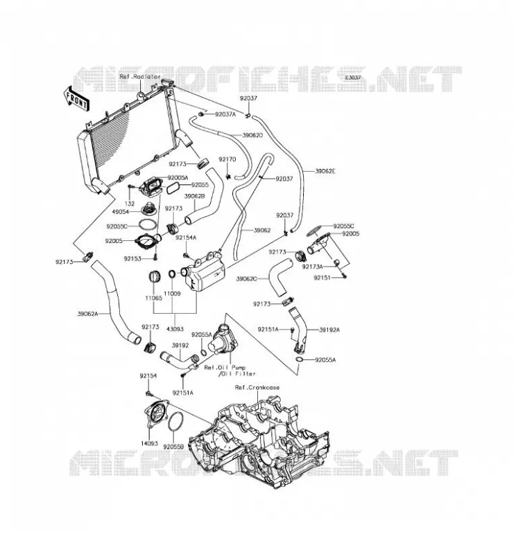 WATER PIPE Kawasaki MOTOS 900 2017 Z900 ABS  ZR900BHF