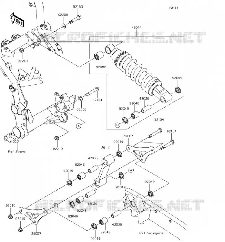 SUSPENSION - SHOCK ABSORBER Kawasaki MOTOS 900 2018 Z900  ZR900BJF