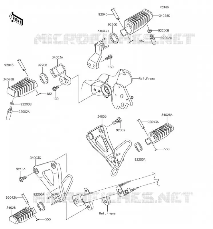 FOOTREST Kawasaki MOTOS 650 2018 KLR650  KL650EJF