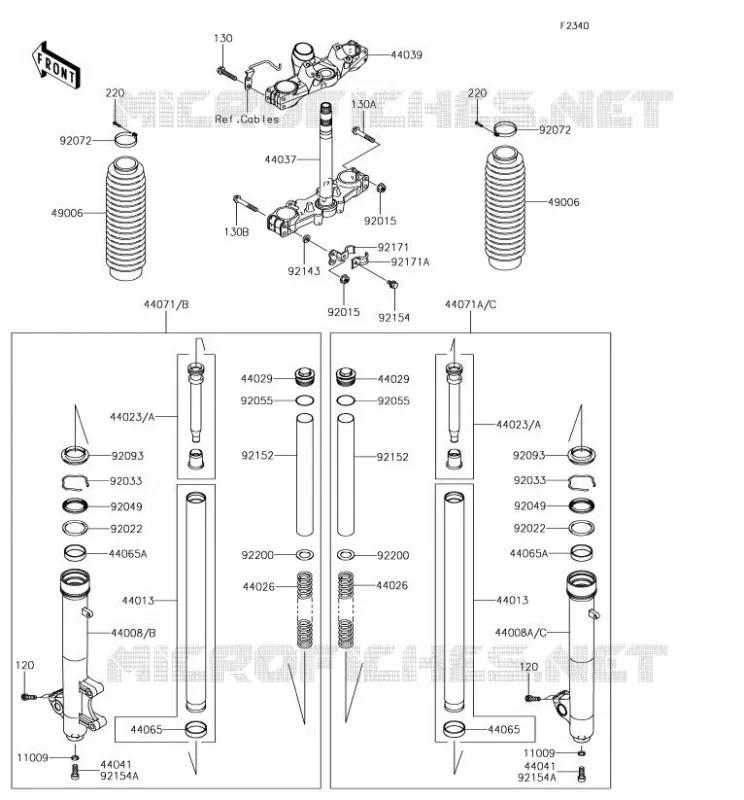 FRONT FORK Kawasaki MOTOS 650 2018 KLR650  KL650EJF