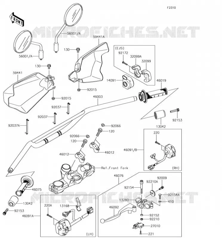 HANDLEBAR Kawasaki MOTOS 650 2018 KLR650  KL650EJF
