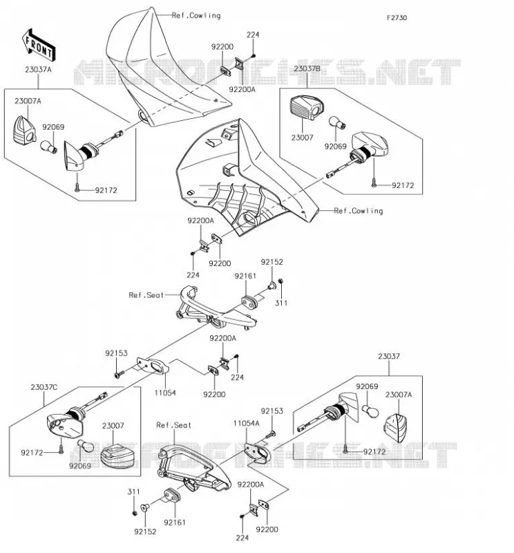 INDICATORS Kawasaki MOTOS 650 2018 KLR650  KL650EJF
