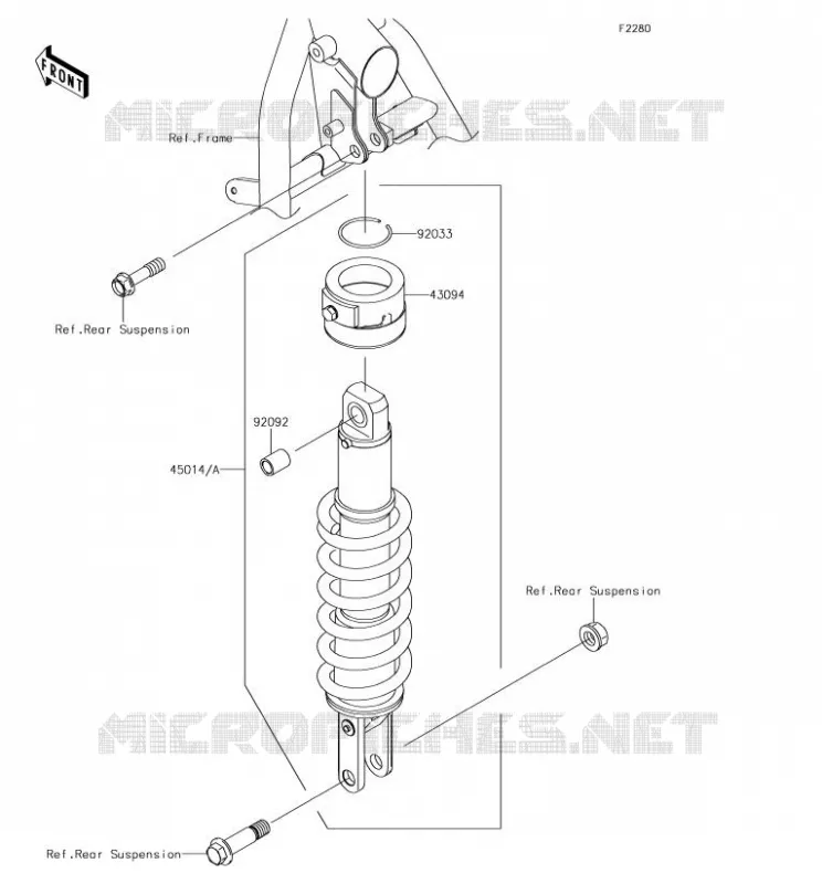 SUSPENSION - SHOCK ABSORBER Kawasaki MOTOS 650 2018 KLR650  KL650EJF
