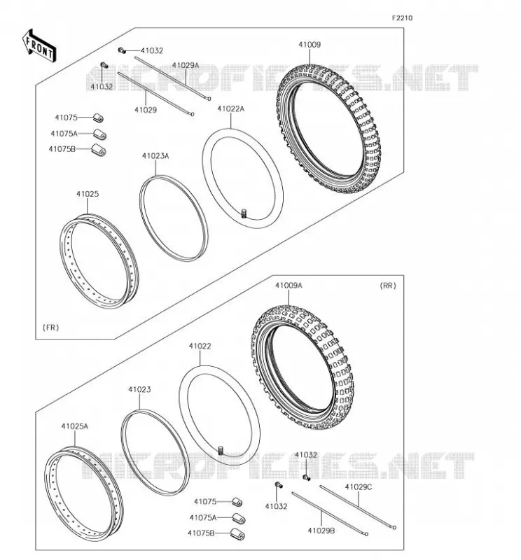 WHEELS - TIRES Kawasaki MOTOS 650 2018 KLR650  KL650EJF