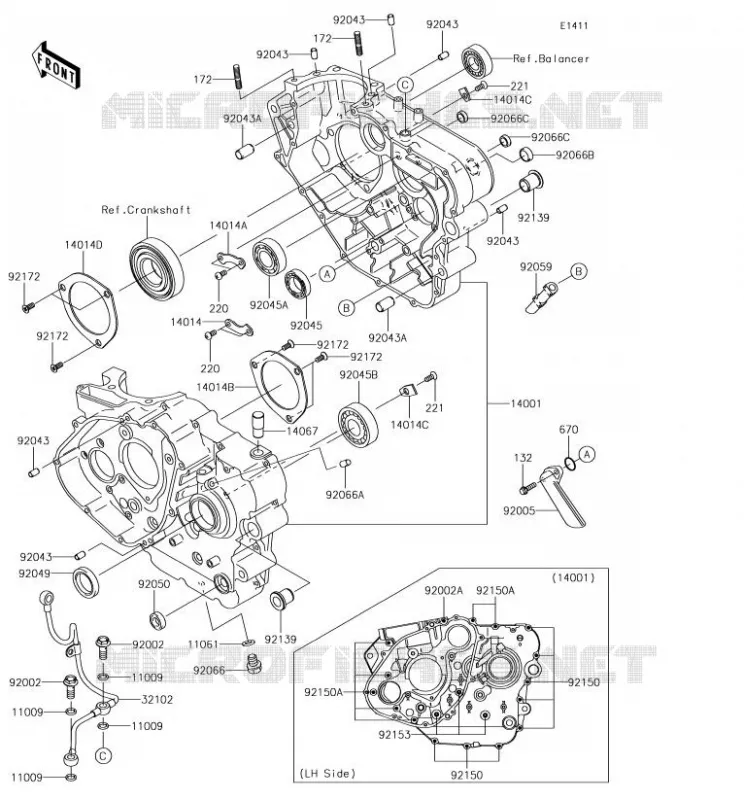 CRANKCASE(S) Kawasaki MOTOS 650 2018 KLR650  KL650EJF